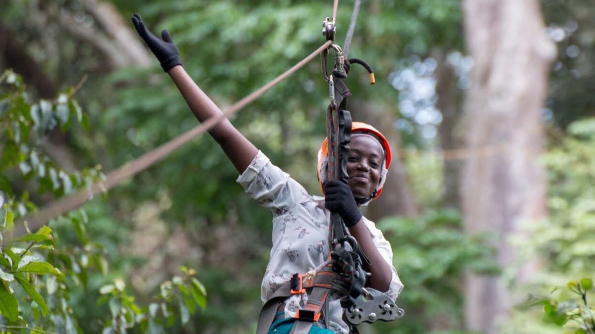 Zip lining in Mabira Forest Uganda 